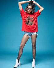Load image into Gallery viewer, DressBerry Graphic Printed Round Neck Oversized Cotton T-shirt