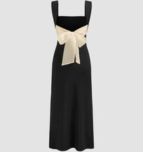 Load image into Gallery viewer, India Square Neck Ruched Split Bowknot Maxi Dress