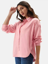 Load image into Gallery viewer, The Souled Store Women's Cotton Linen Boyfriend Shirt
