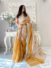 Load image into Gallery viewer, Anouk Colourblocked Printed Tissue Saree
