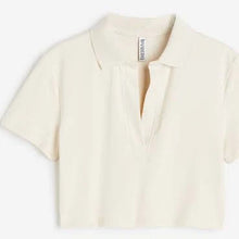 Load image into Gallery viewer, Ladies Collared Cropped Top