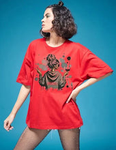Load image into Gallery viewer, DressBerry Graphic Printed Round Neck Oversized Cotton T-shirt
