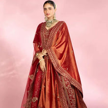 Load image into Gallery viewer, Berry Red Embroidered Bridal Lehenga
