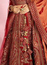 Load image into Gallery viewer, Berry Red Embroidered Bridal Lehenga
