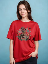 Load image into Gallery viewer, DressBerry Graphic Printed Round Neck Oversized Cotton T-shirt
