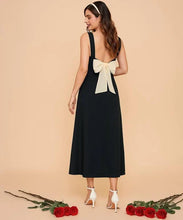 Load image into Gallery viewer, India Square Neck Ruched Split Bowknot Maxi Dress
